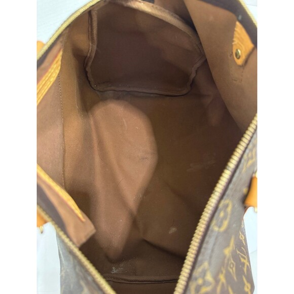 Louis Vuitton Speedy 35 Brown Canvas Monogram LV Satchel Handbag $1700 RP - Picture 9 of 12